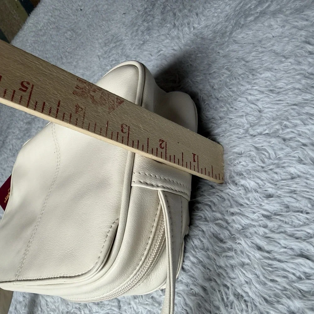 Vintage Etienne Aigner Kentucky Derby Collection Leather Crossbody Bag Cream 90s